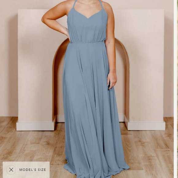 Revelry Kaia Chiffon, French Blue, Size 4 - Picture 1 of 4